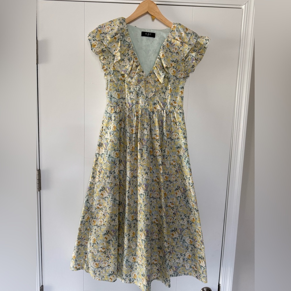 Floral Kids Dress in Yellow and Blue